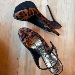 Sam Edelman Leopard Print Peep Toe Heels
